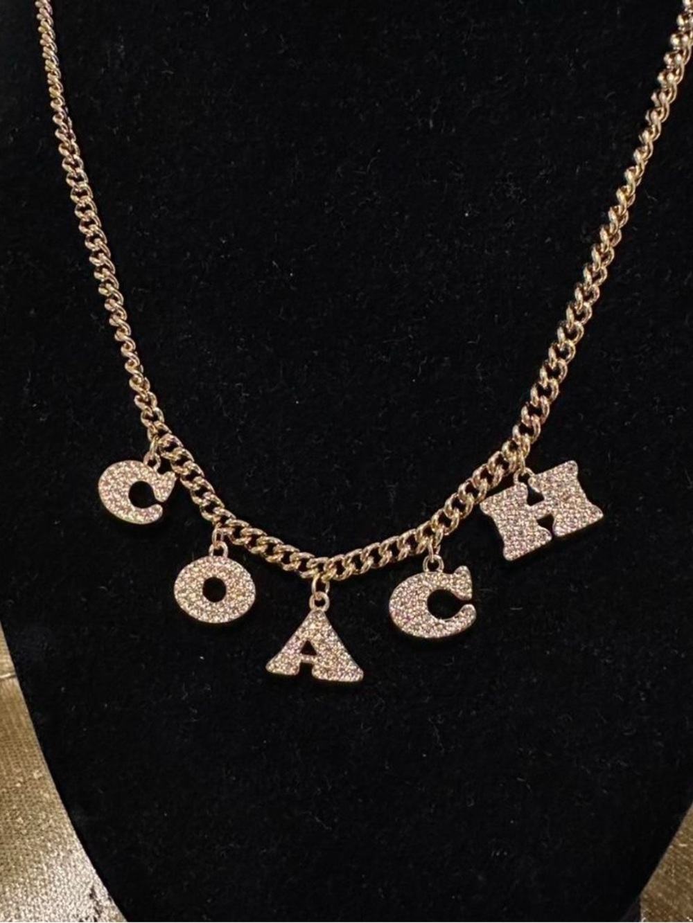NWT! COACH Gold Pearl Charm Necklace